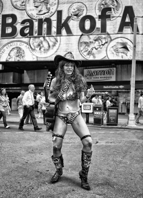 Blackandwhite Poster featuring the photograph Naked Cowgirl by Goran Jovic