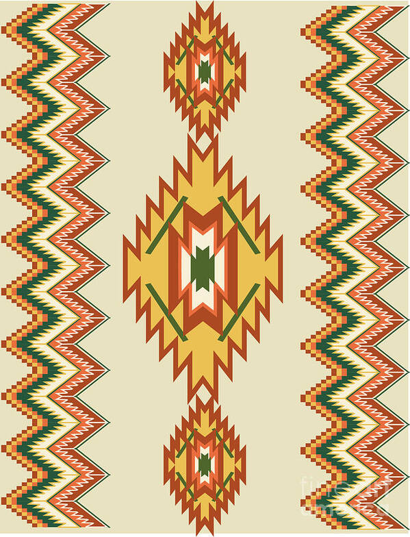 Rug Art Poster featuring the digital art Native american rug by Shelley Myers