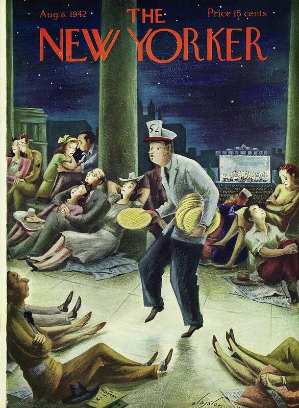 Music Poster featuring the painting New Yorker August 8 1942 by Constantin Alajalov