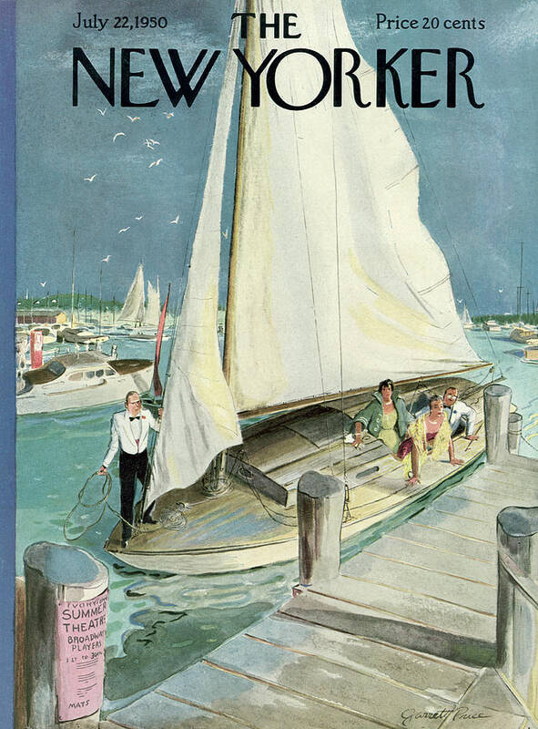 Captain Poster featuring the painting New Yorker July 22, 1950 by Garrett Price