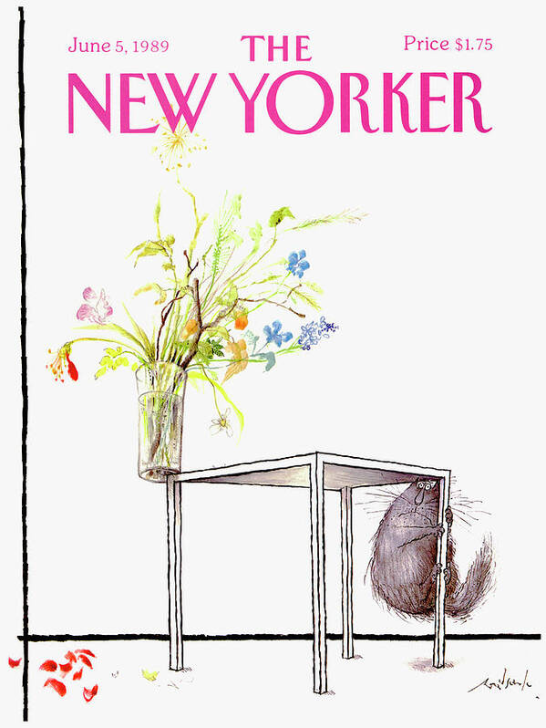 Animal Poster featuring the drawing New Yorker Cover June 5 1989 by Ronald Searle
