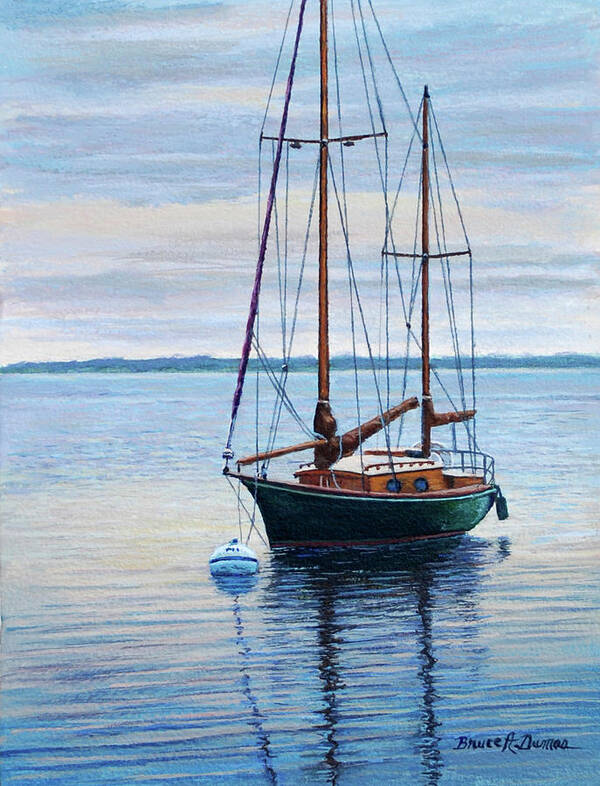 Sailboat Poster featuring the painting Newport Reflections by Bruce Dumas