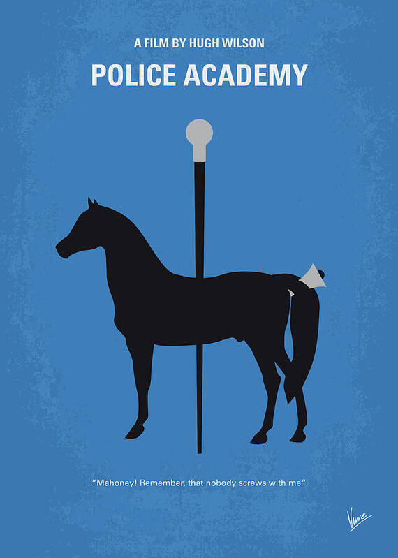 Police Academy Poster featuring the digital art No1010 My Police Academy minimal movie poster by Chungkong Art