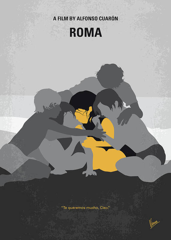 Roma Poster featuring the digital art No1035 My Roma minimal movie poster by Chungkong Art