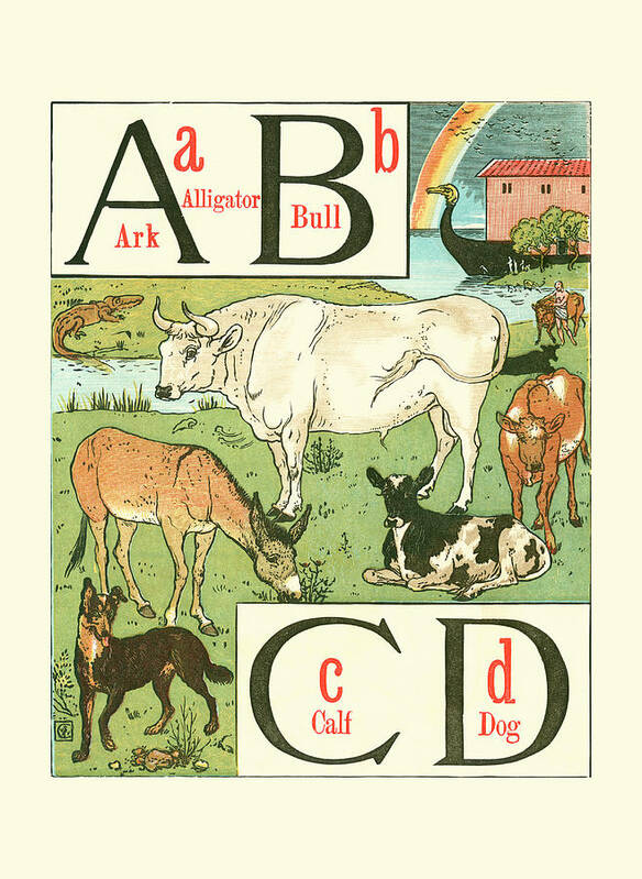 Children's Poster featuring the painting Noahs Alphabet I by Ridgefield
