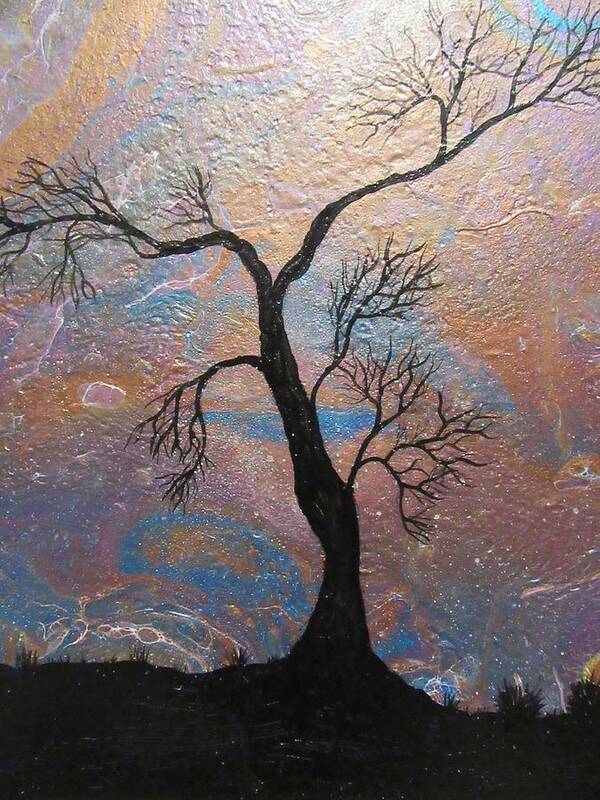 Tree Poster featuring the mixed media One Erie Night by Tammy Oliver