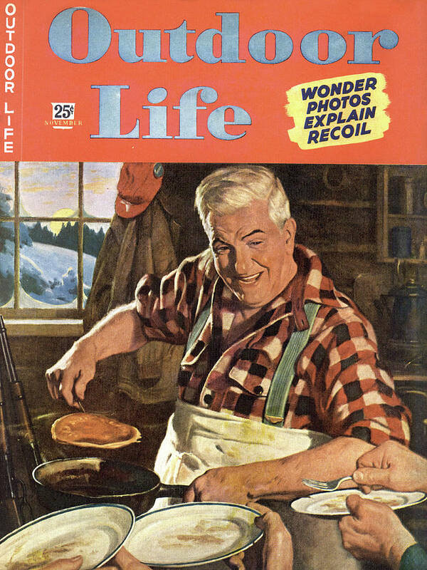 Cabin Poster featuring the painting Outdoor Life Magazine Cover November 1945 by Outdoor Life