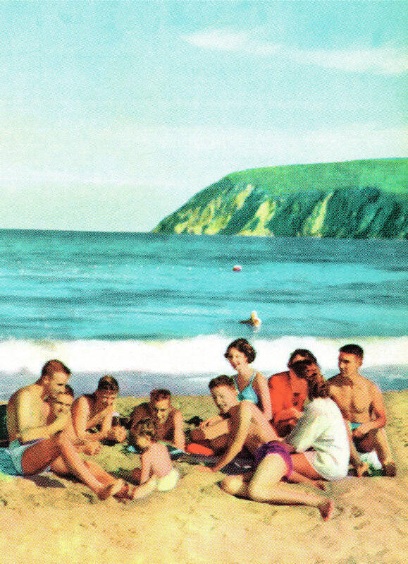 Adult Poster featuring the drawing Party at the beach by CSA Images