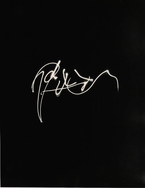 Signature Poster featuring the photograph Picasso's Signature In Light by Gjon Mili