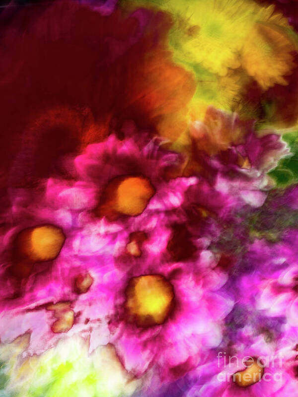 Abstract Poster featuring the photograph Pink and orange flower abstract by Phillip Rubino