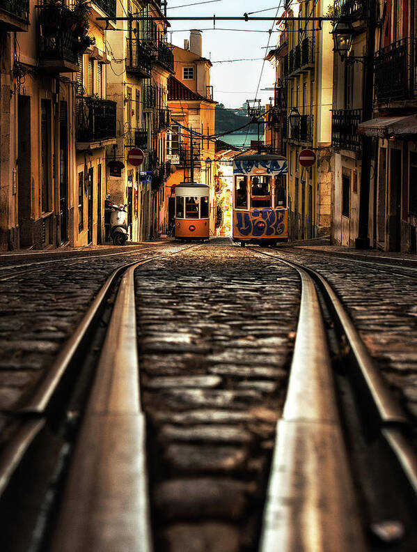 Lisbon Poster featuring the photograph Poetry of light by Jorge Maia
