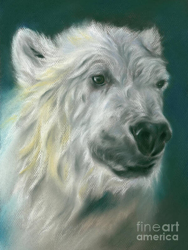 Animal Poster featuring the painting Polar Bear Portrait by MM Anderson