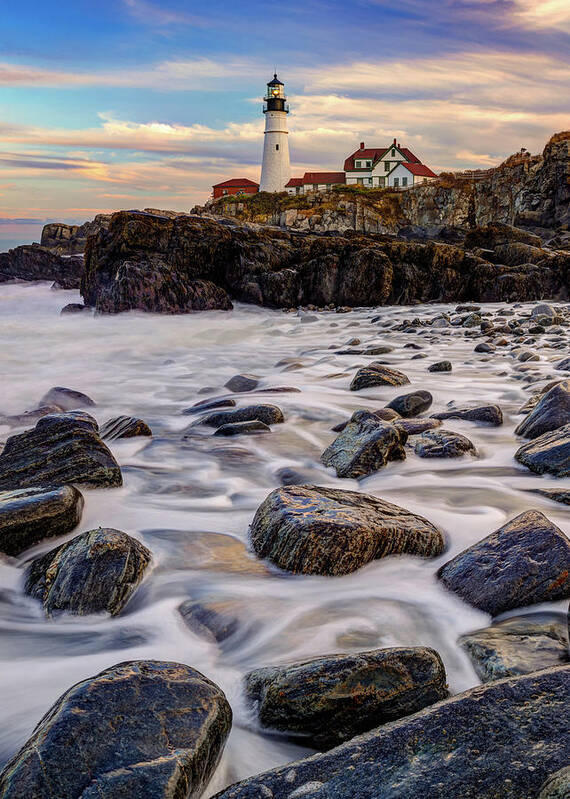 Portland Head Light Poster featuring the photograph Portland Head Light From the Shoreline by Gregory Ballos