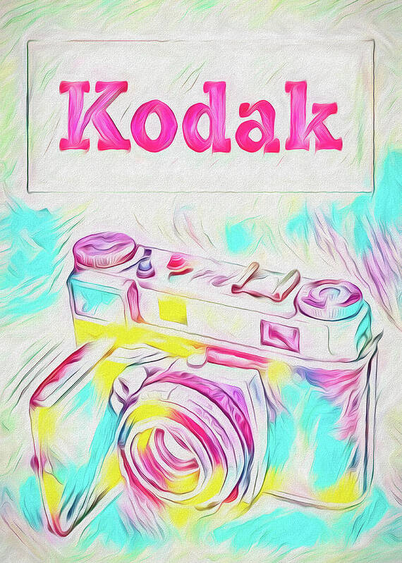 Camera Poster featuring the painting Psychedelic Kodak by Bob Orsillo