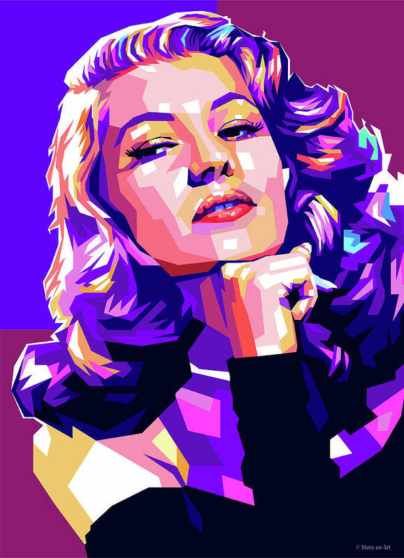 Rita Hayworth Poster featuring the digital art Rita Hayworth illustration by Movie World Posters