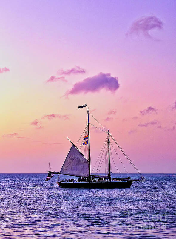 Afterglow Poster featuring the photograph Sailboat in Keywest by Bill Frische