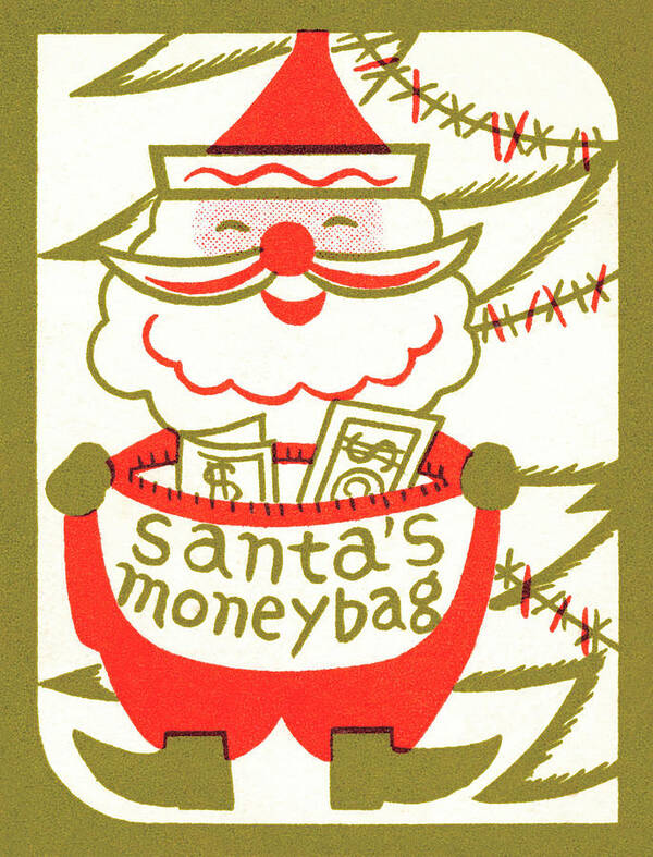 Asset Poster featuring the drawing Santa's moneybag by CSA Images