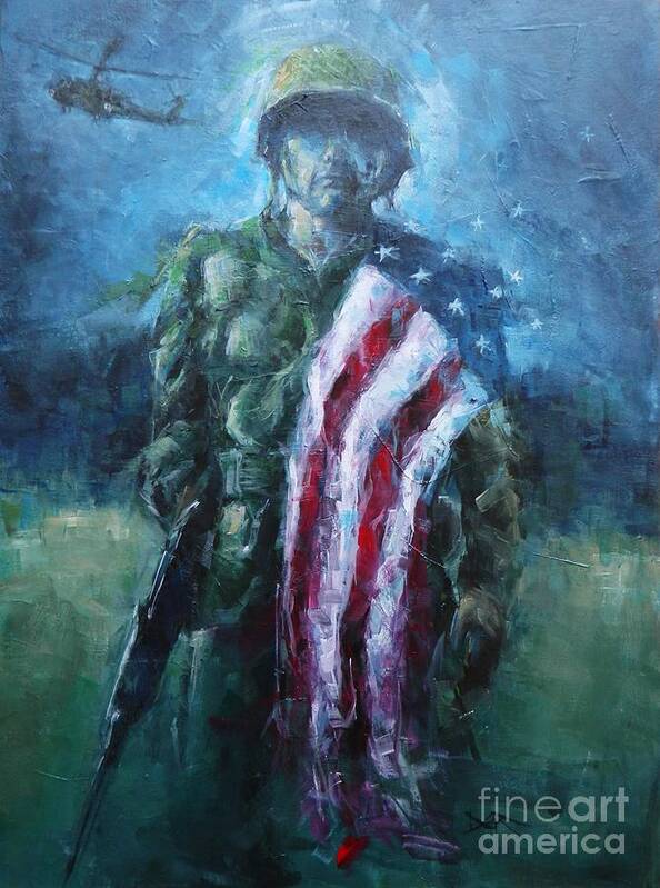 Soldier Poster featuring the painting Scars and Bars by Dan Campbell