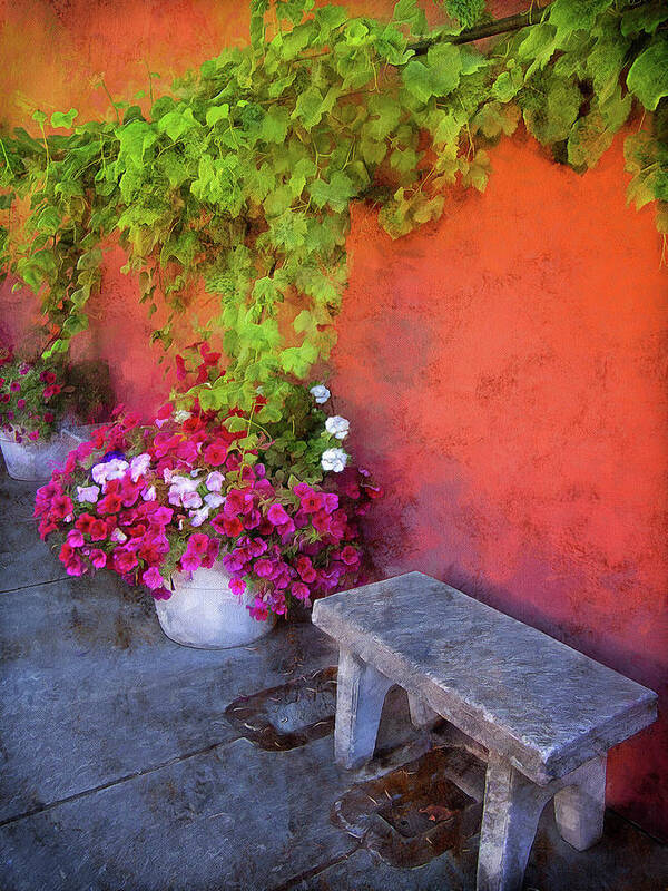 Floral Poster featuring the photograph Sidewalk Floral In Brownsville by Thom Zehrfeld