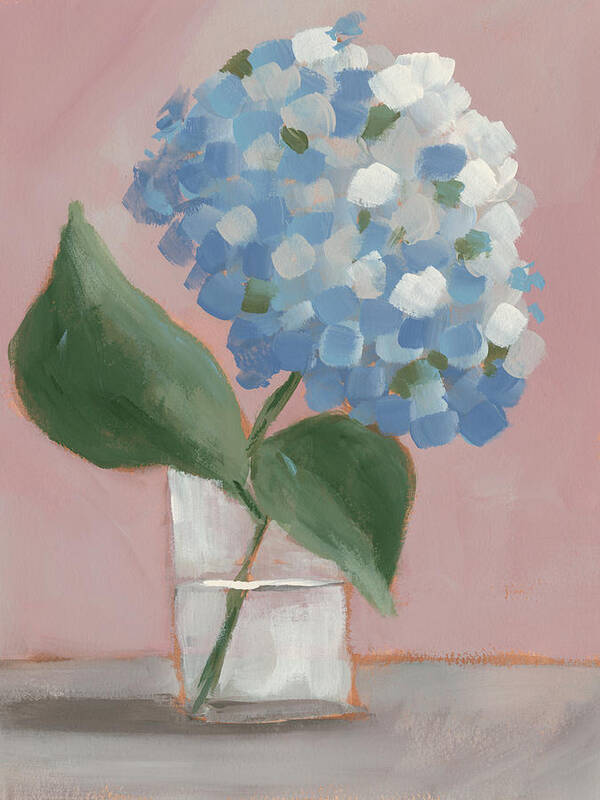 Botanical Floral Poster featuring the painting Single Hydrangea II by Regina Moore