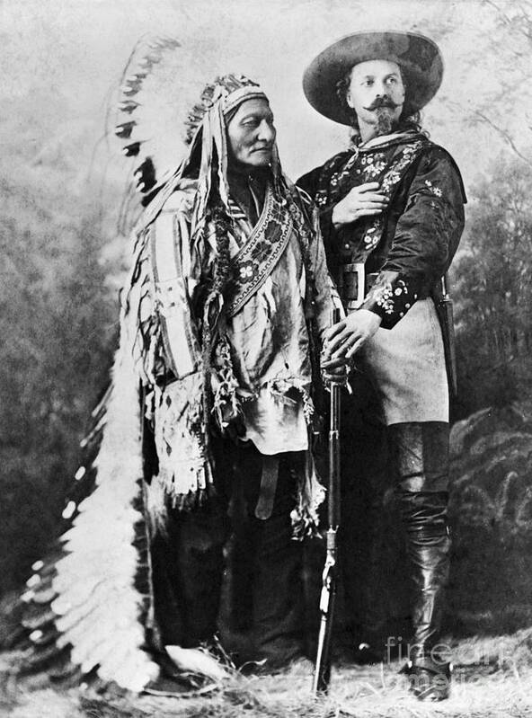 People Poster featuring the photograph Sitting Bull And Buffalo Bill Cody by Bettmann