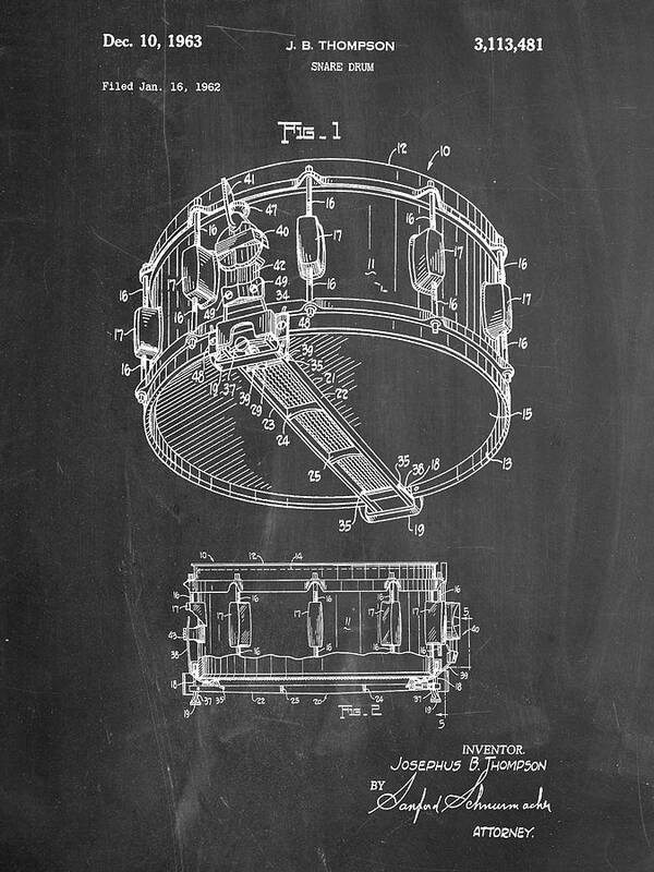 Snare Drum (thompson) Poster featuring the digital art Snare Drum (thompson) by Cole Borders