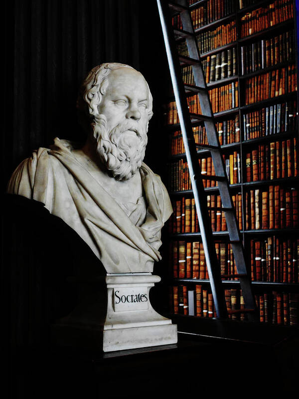 Books Of Knowledge By Lexa Harpell Poster featuring the photograph Socrates A Writer of Knowledge by Lexa Harpell