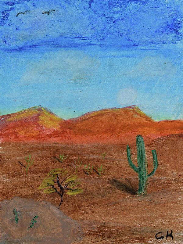 Southwest Poster featuring the pastel Southwestern Pastel by Chance Kafka