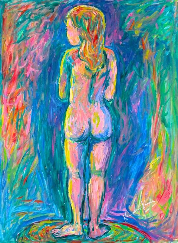 Nude Girl Poster featuring the painting Standing Shadows by Kendall Kessler