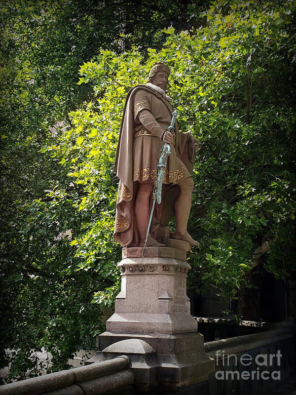 City Poster featuring the photograph Statue of Adolf III - Trostbrucke - Hamburg by Yvonne Johnstone