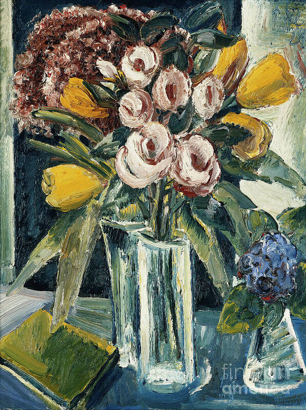 1920s Poster featuring the painting Still Life Of Flowers; Stilleben Mit Blumen, 1929 by Paul Kleinschmidt