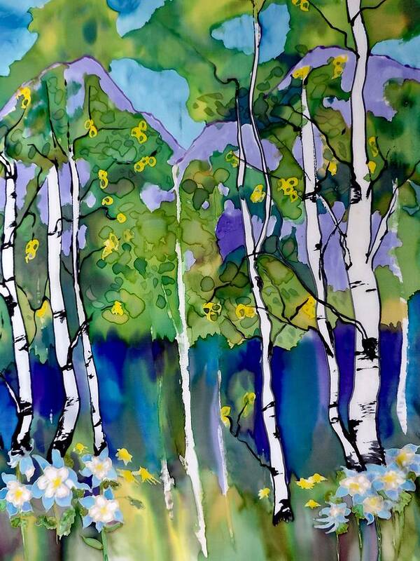 Summer Poster featuring the painting Summer Aspen by Mary Gorman