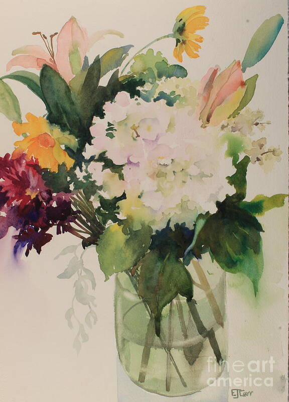 Bouquet Poster featuring the painting Summer in a Vase by Elizabeth Carr