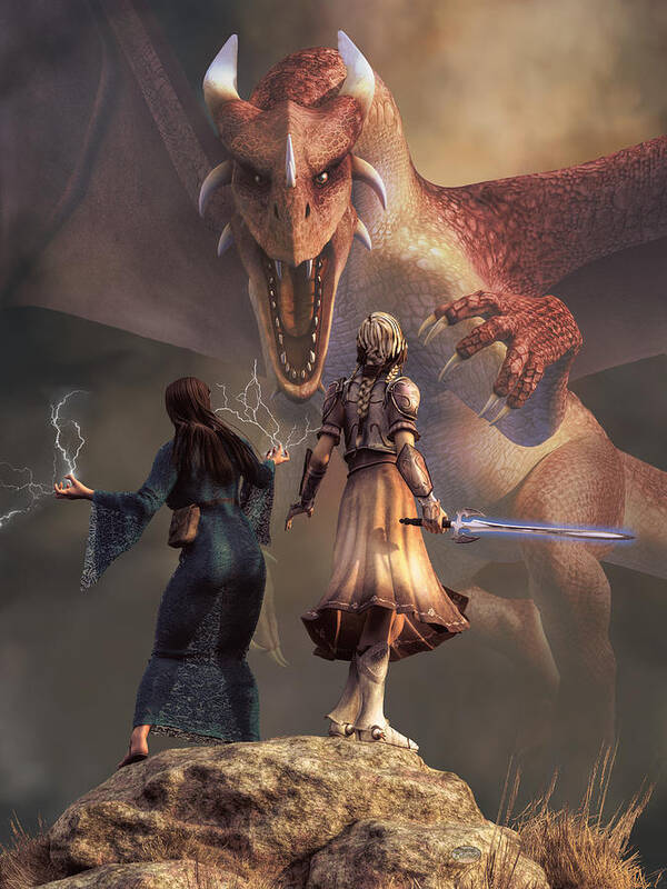 Sword And Sorcery Poster featuring the digital art Sword and Sorcery by Daniel Eskridge