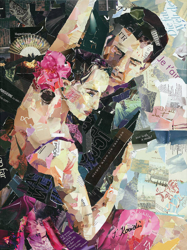 Tango Parisienne Poster featuring the mixed media Tango Parisienne by Ines Kouidis