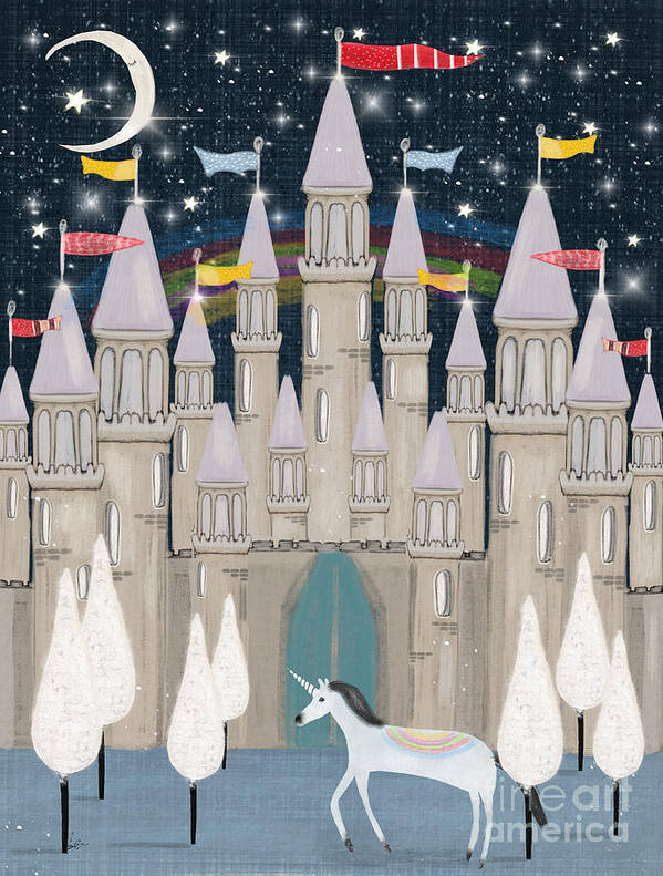 Princess Castles Poster featuring the painting The Fairy Princess Castle by Bri Buckley