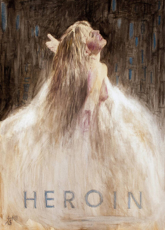 Hans Saele Poster featuring the painting The Heroin Trilogy 1 by Hans Egil Saele
