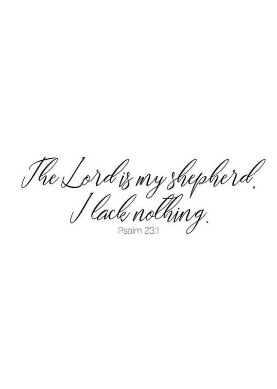 Psalm23 Poster featuring the digital art The Lord is my Shepherd #psalm #minimalist by Andrea Anderegg
