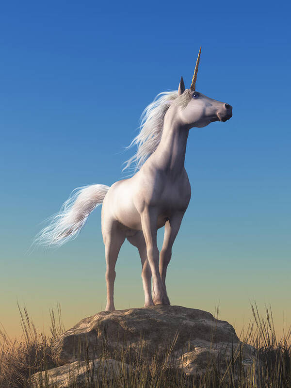 Unicorn Poster featuring the digital art The Unicorn by Daniel Eskridge