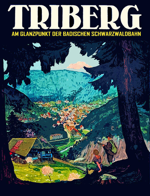 Triberg Poster featuring the digital art Triberg im Schwarzwald by Long Shot