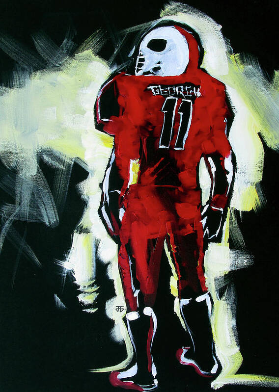 Uga Football Poster featuring the painting UGA Thoughts by John Gholson