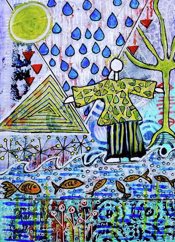 Symbolism Poster featuring the mixed media Walking on Water by Mimulux Patricia No