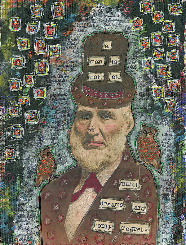 Wisdom Poster featuring the painting Wisdom by Funked Up Art