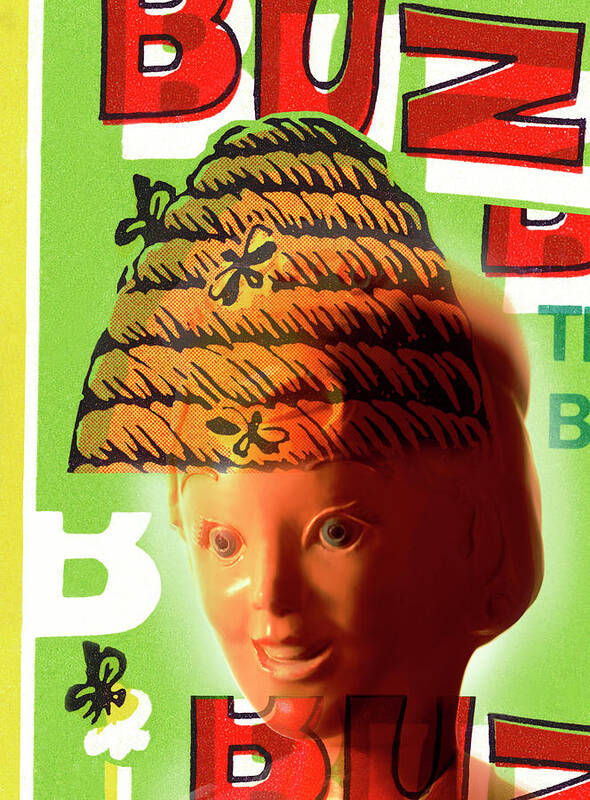 Adult Poster featuring the drawing Woman and Beehive by CSA Images