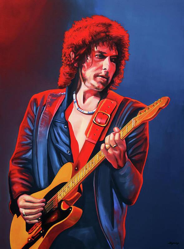 Bob Dylan Poster featuring the painting Bob Dylan Painting #1 by Paul Meijering