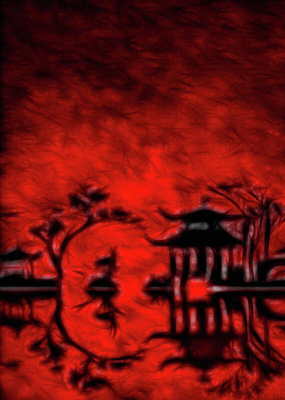 Painting Poster featuring the digital art Oriental Landscape #1 by Bruce Rolff