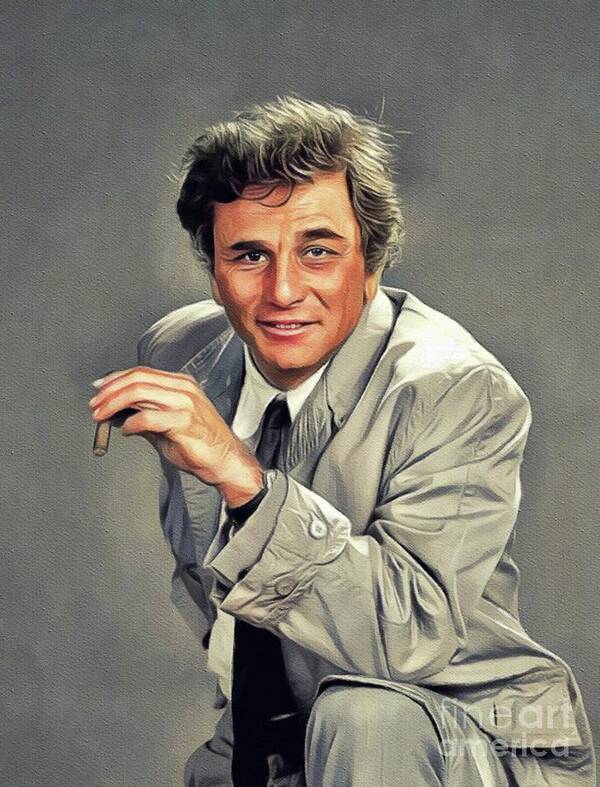 Peter Poster featuring the painting Peter Falk, Actor #1 by Esoterica Art Agency