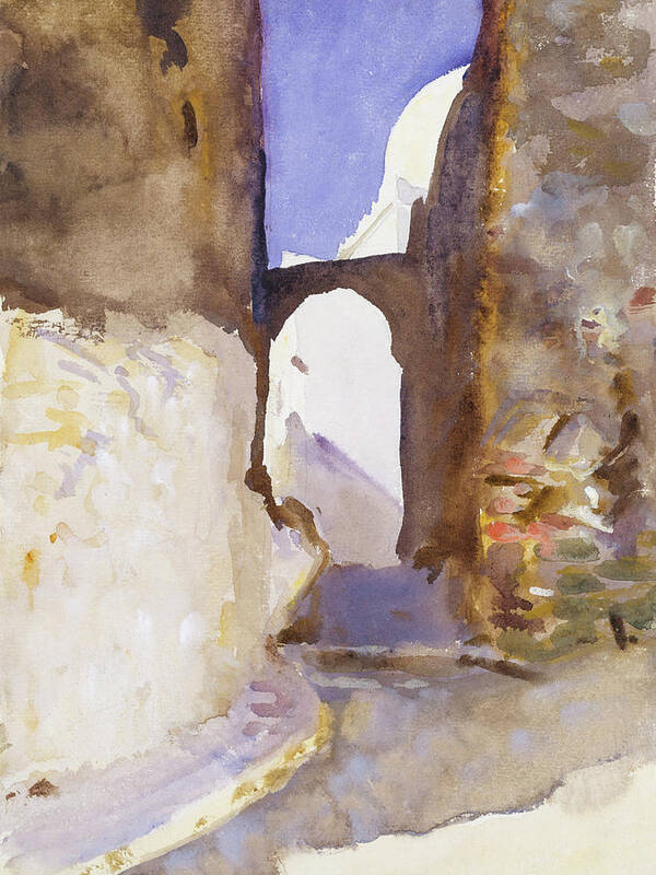 Architecture Poster featuring the painting Street, Tangier #3 by John Singer Sargent