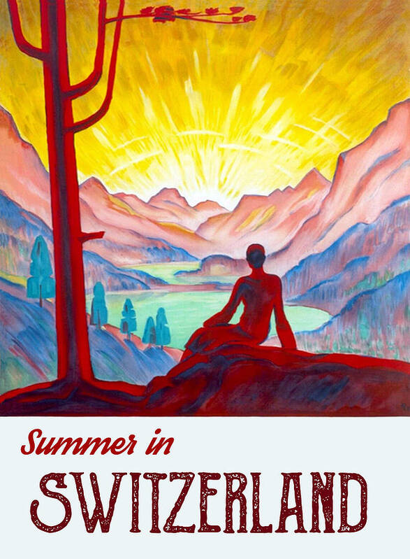 Switzerland Poster featuring the digital art Summer in Switzerland #1 by Long Shot