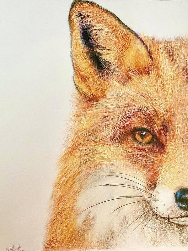 Fox Poster featuring the painting The Fox #1 by Kathy Laughlin